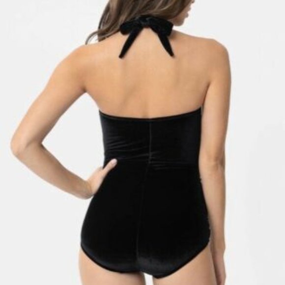 VTG Girl Howdy Swimsuit One Piece Black Velvet - Picture 2 of 8